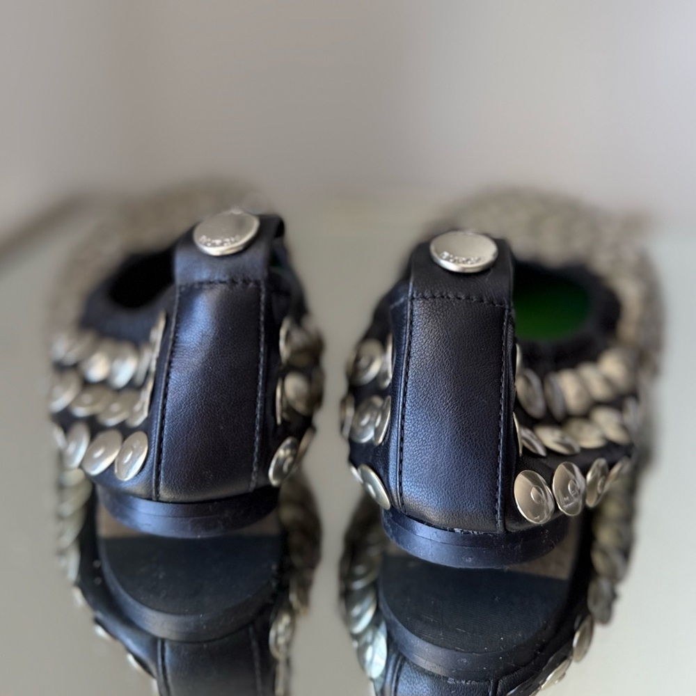 Like New TORY BURCH Studded Ballet In Perfect Black 6.5 $498 - Picture 10 of 12